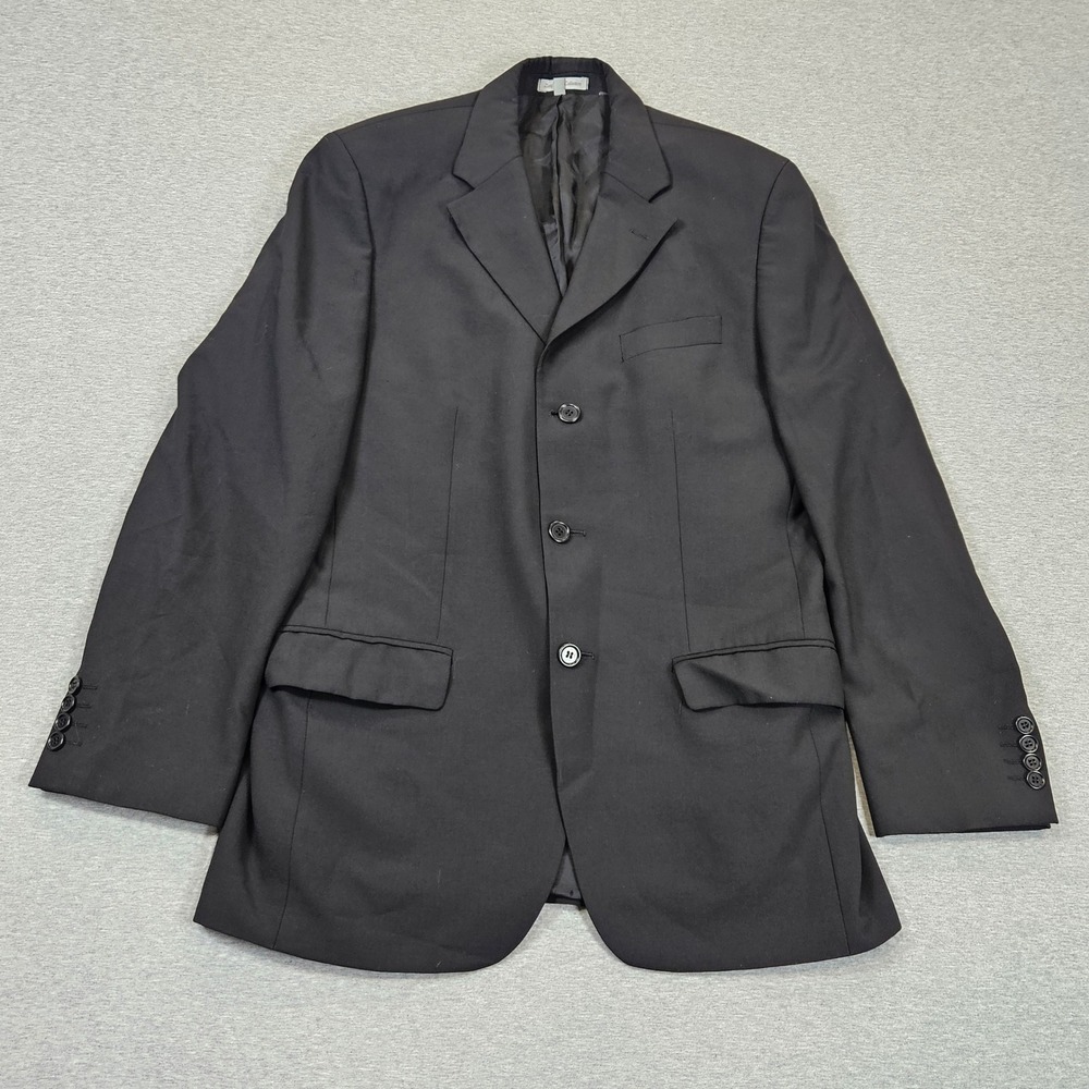 Zara Classic Collection Mens Black 3 Button Blazer Jacket Notch Lapel 38R